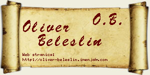 Oliver Beleslin vizit kartica